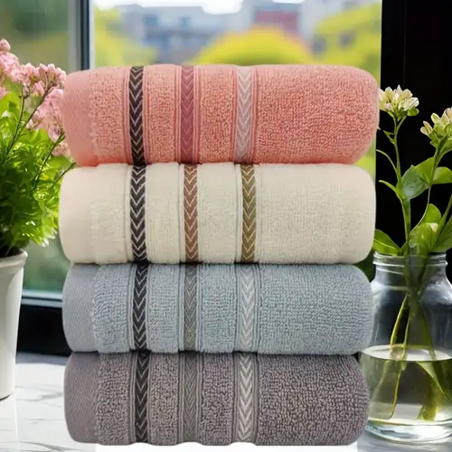 Chevron Border Hand Towels